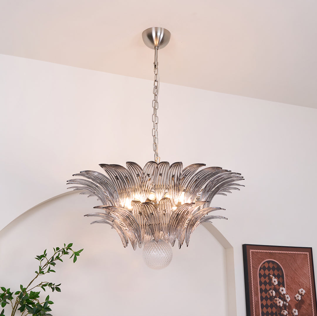 Murano Palmette Transparent Chandelier