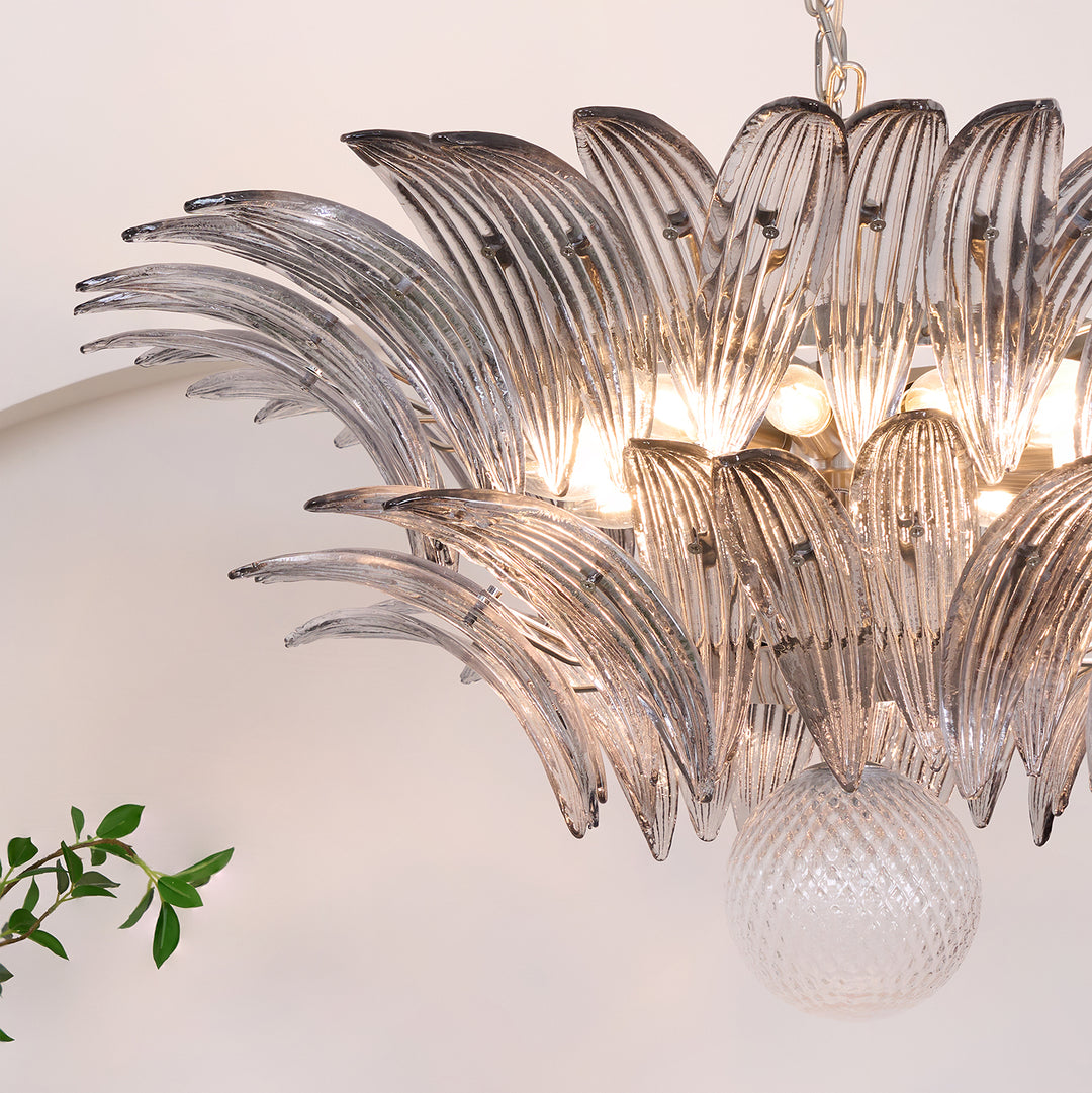 Murano Palmette Transparent Chandelier