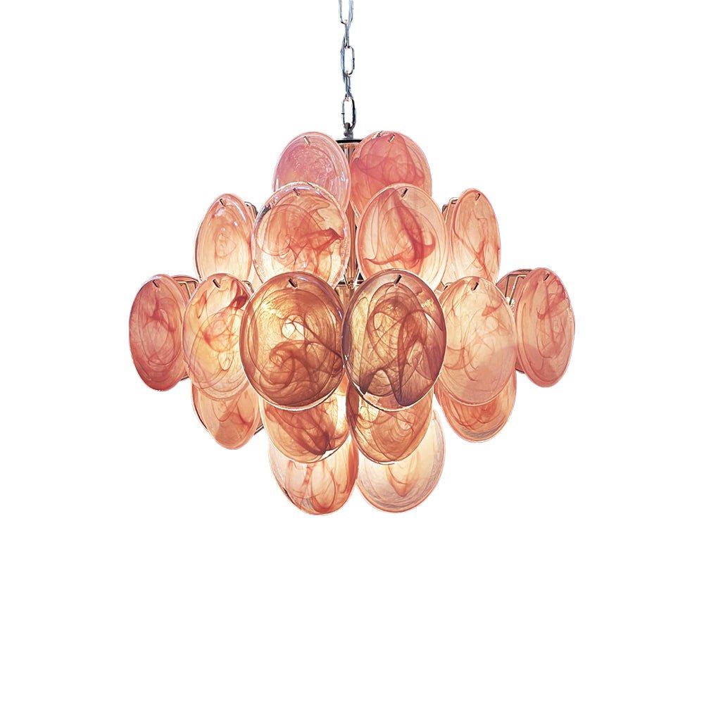 Murano Pink Disks Chandelier - Vakkerlight