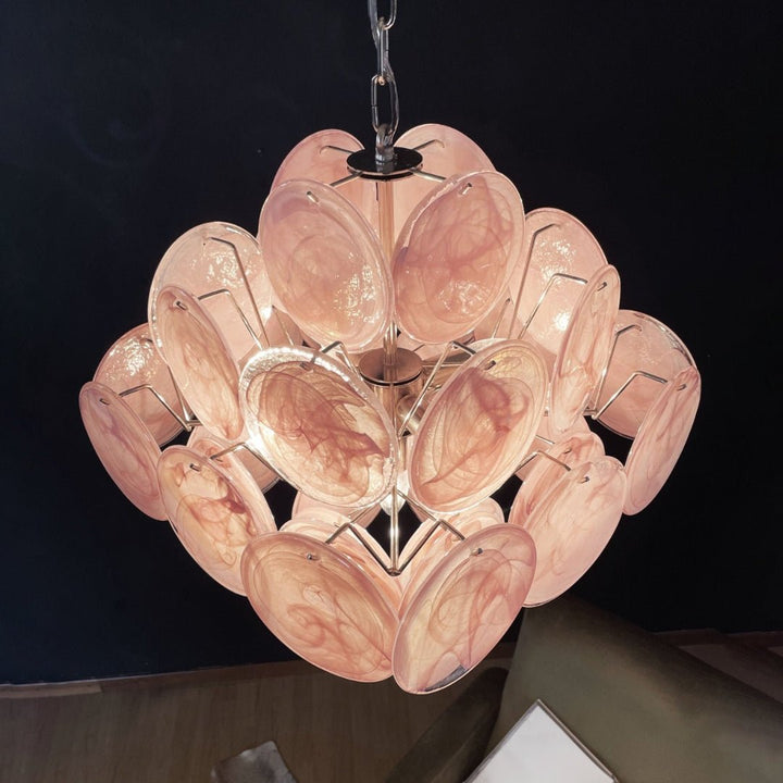 Murano Pink Disks Chandelier - Vakkerlight