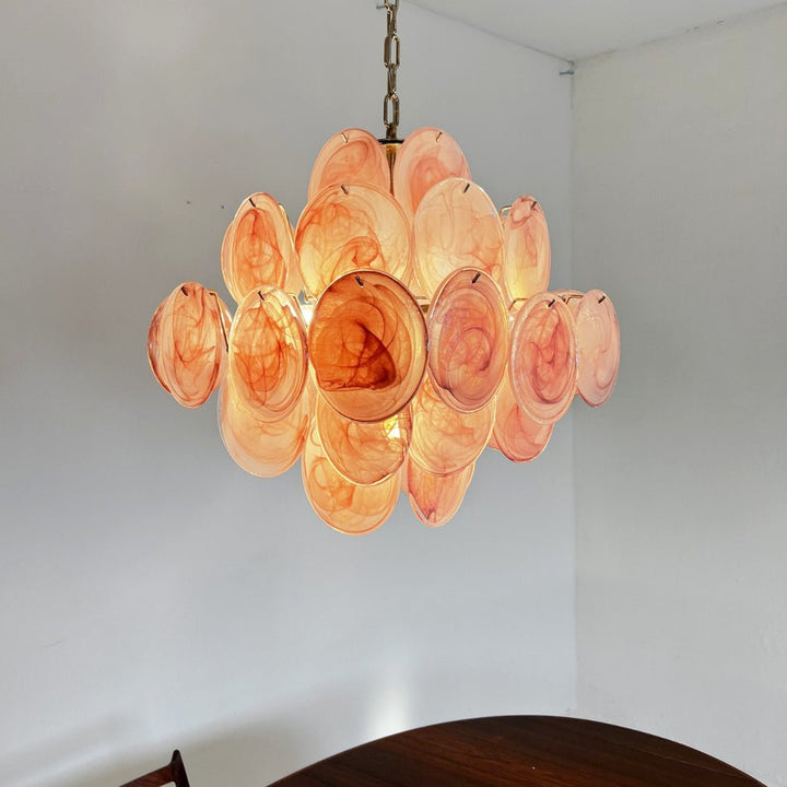 Murano Pink Disks Chandelier - Vakkerlight