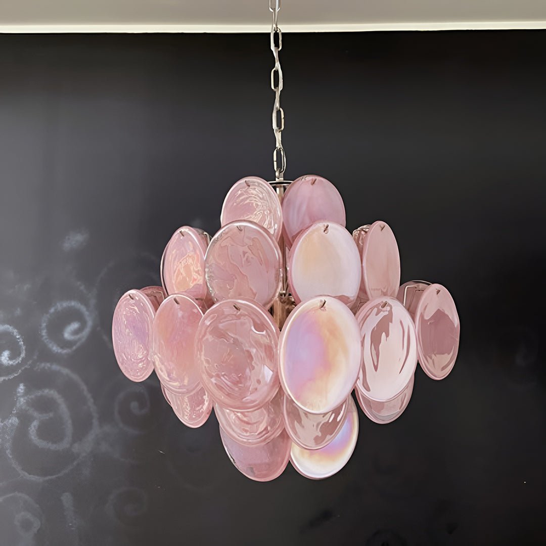 Murano Pink Disks Chandelier - Vakkerlight