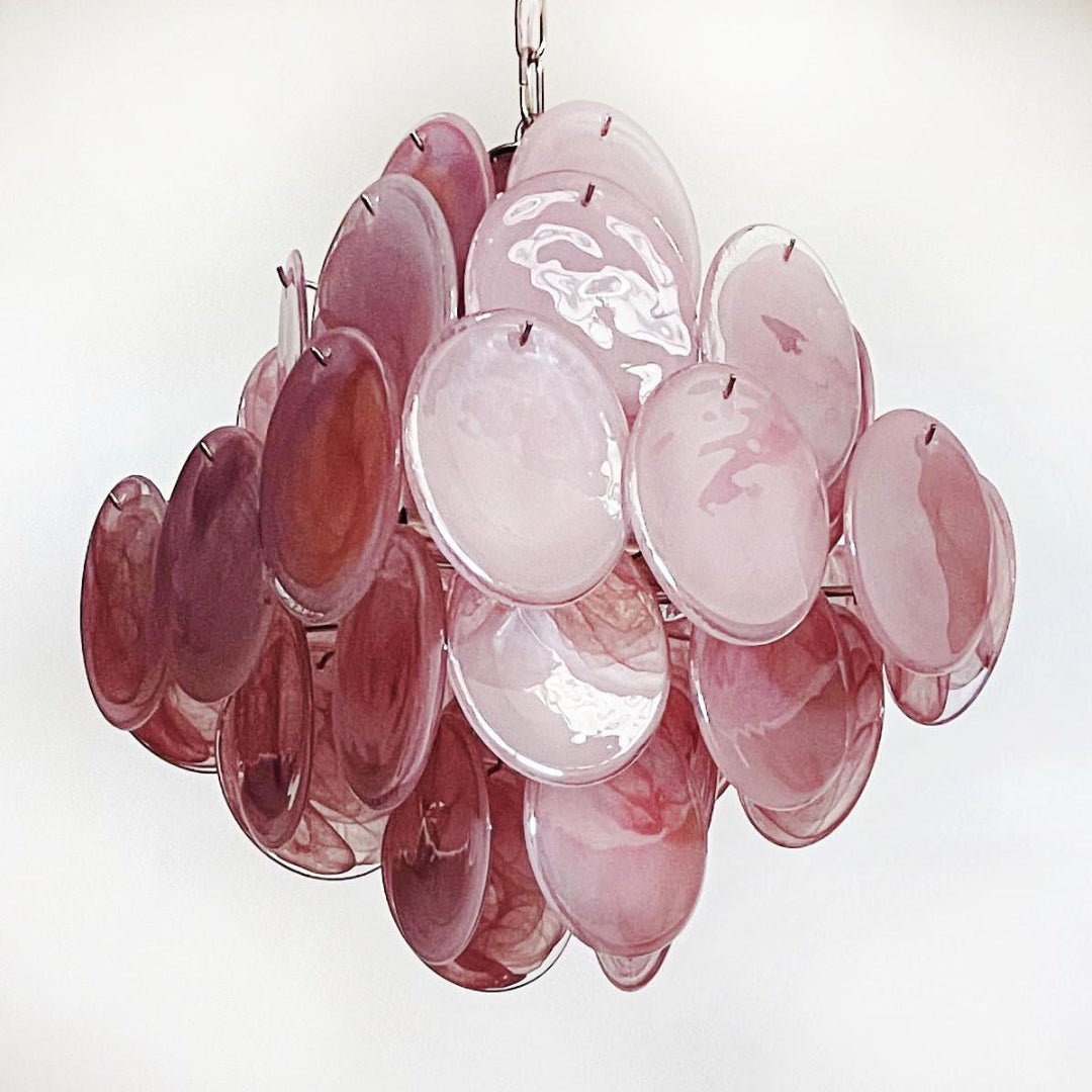 Murano Pink Disks Chandelier - Vakkerlight