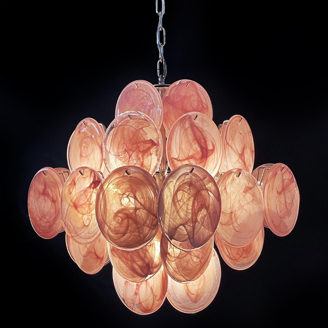 Murano Pink Disks Chandelier - Vakkerlight