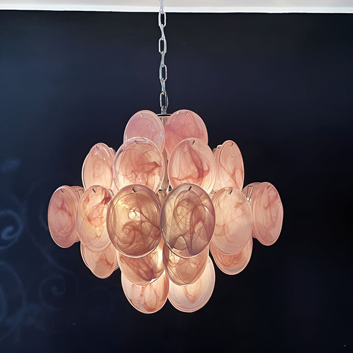 Murano Pink Disks Chandelier - Vakkerlight