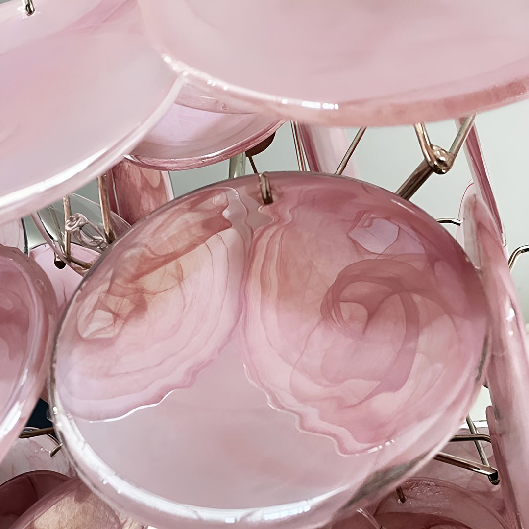 Murano Pink Disks Chandelier - Vakkerlight