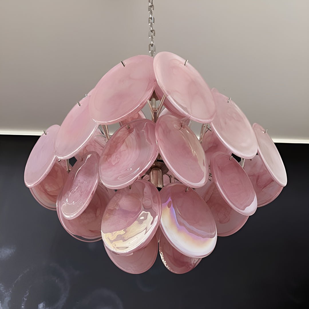 Murano Pink Disks Chandelier - Vakkerlight