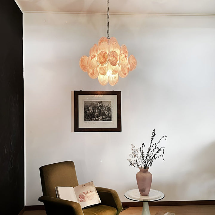 Murano Pink Disks Chandelier - Vakkerlight