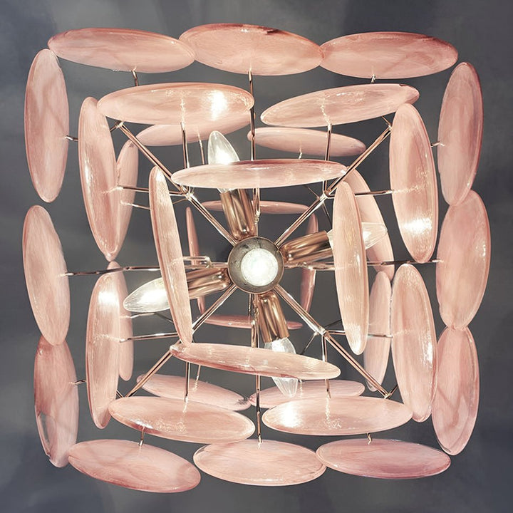 Murano Pink Disks Chandelier - Vakkerlight