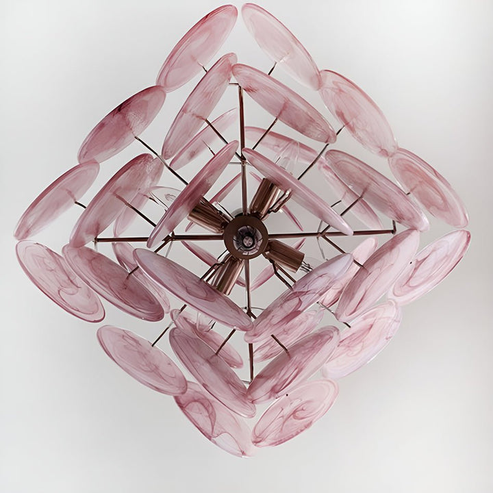 Murano Pink Disks Chandelier - Vakkerlight