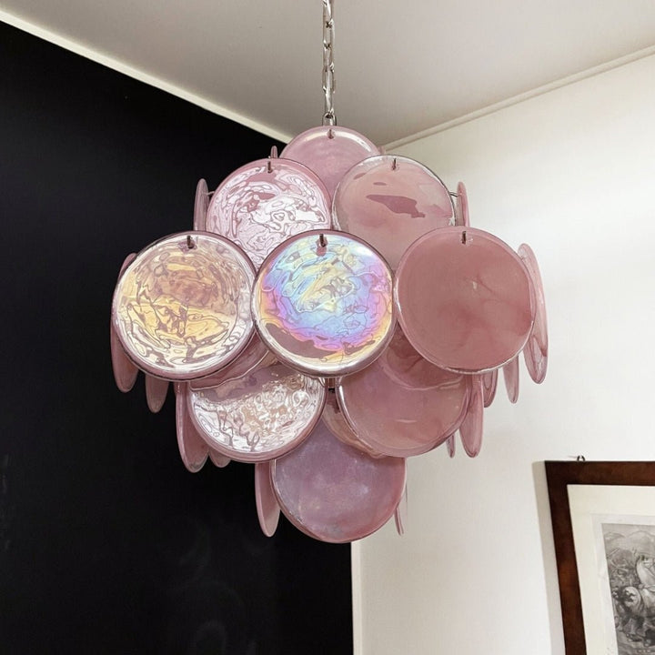 Murano Pink Disks Chandelier - Vakkerlight