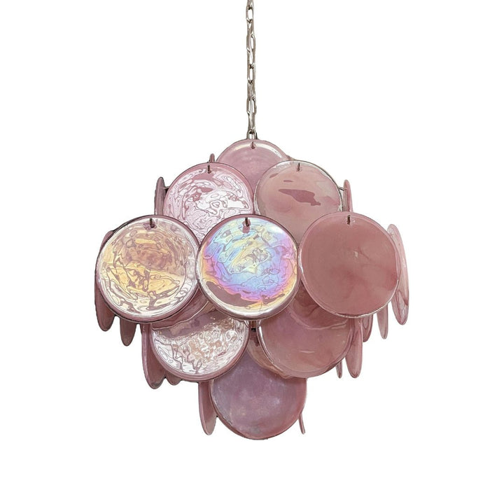 Murano Pink Disks Chandelier - Vakkerlight