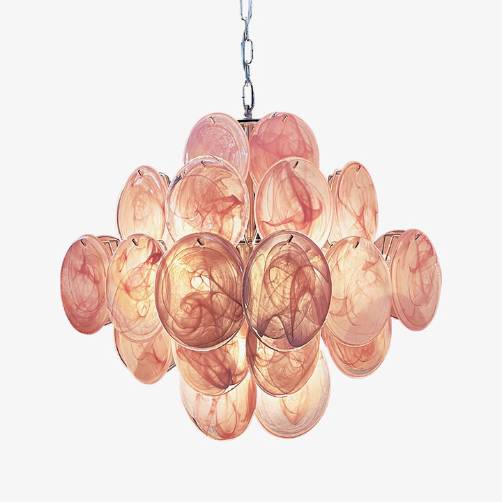 Murano Pink Disks Chandelier - Vakkerlight