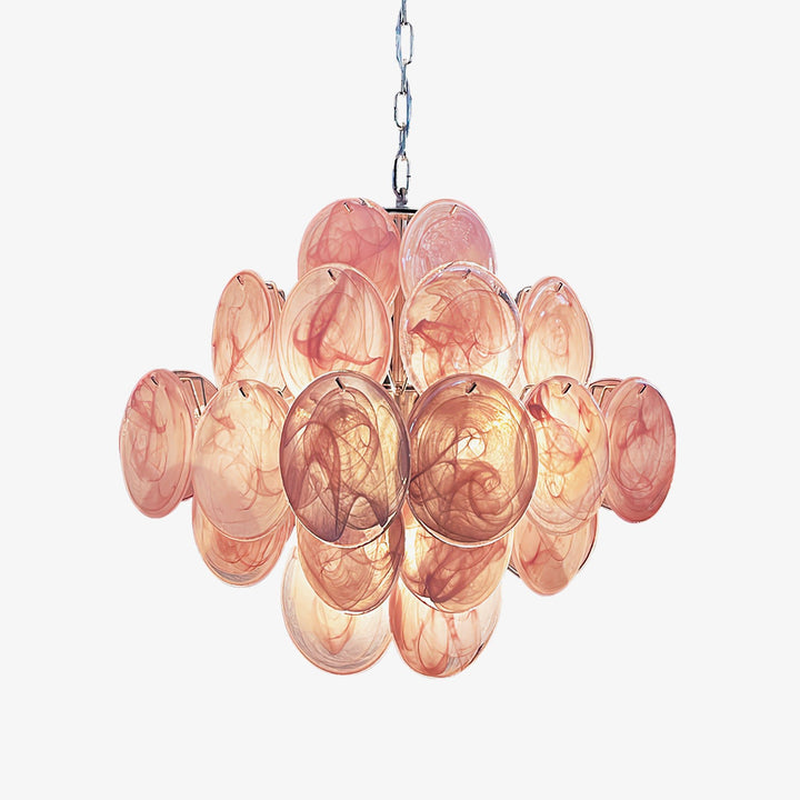 Murano Pink Disks Chandelier - Vakkerlight