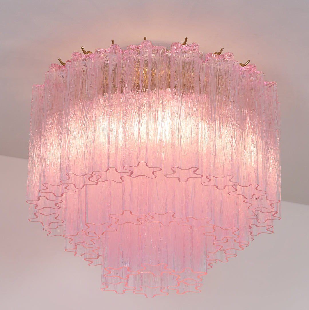 Murano Pink Glass Ceiling Light