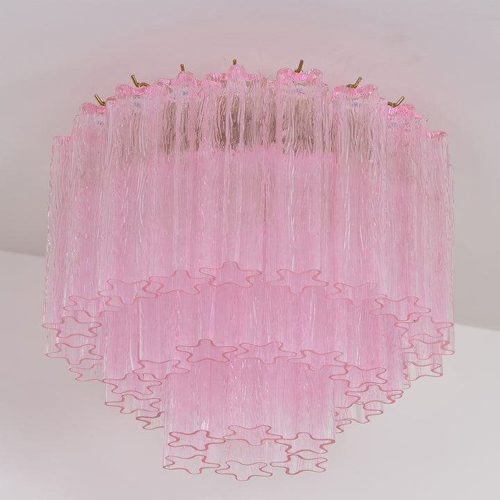 Murano Pink Glass Ceiling Light