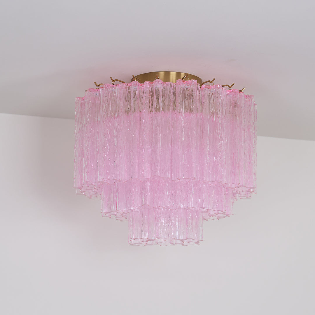 Murano Pink Glass Ceiling Light