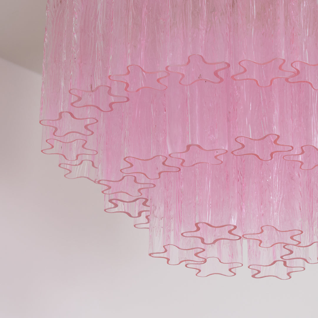 Murano Pink Glass Ceiling Light