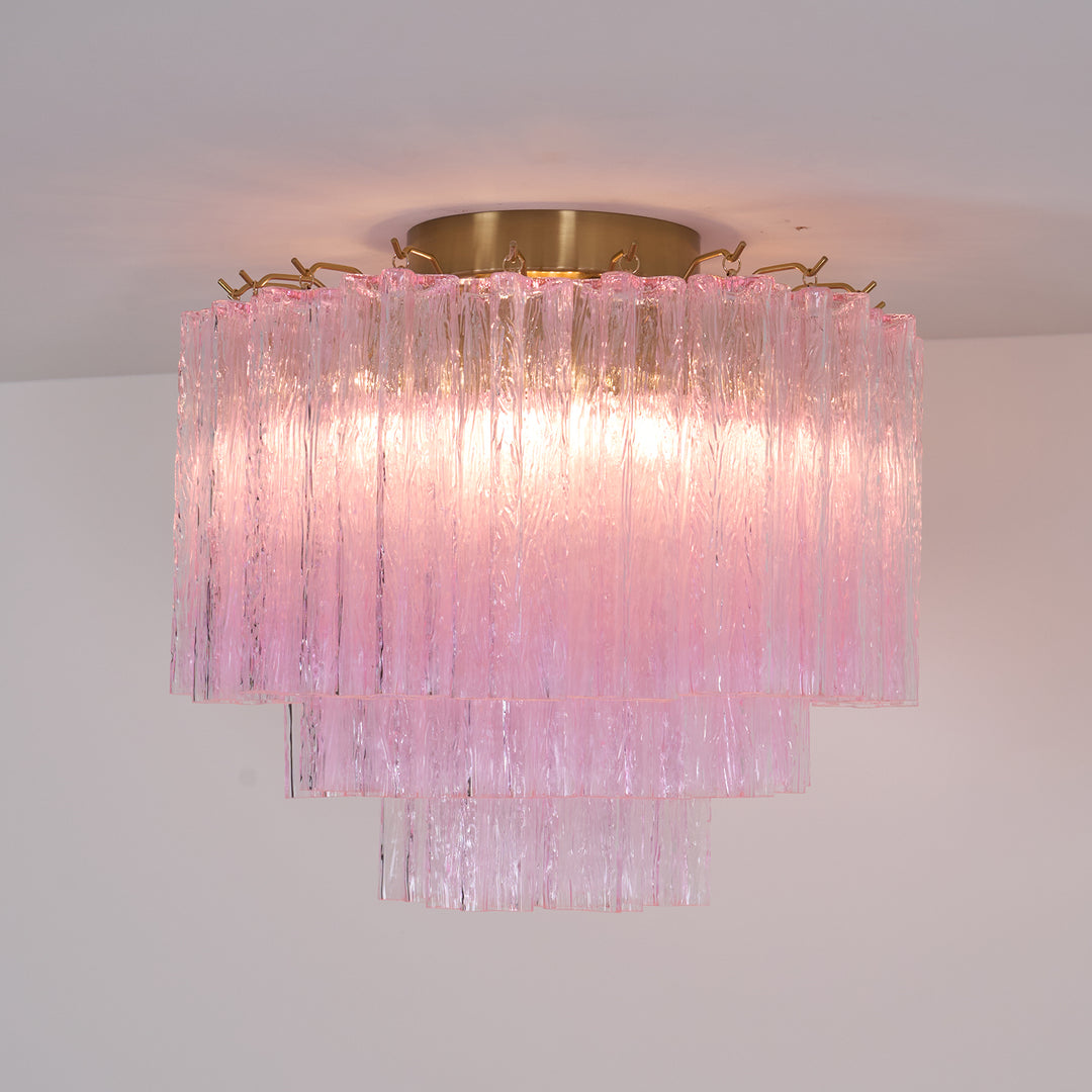 Murano Pink Glass Ceiling Light