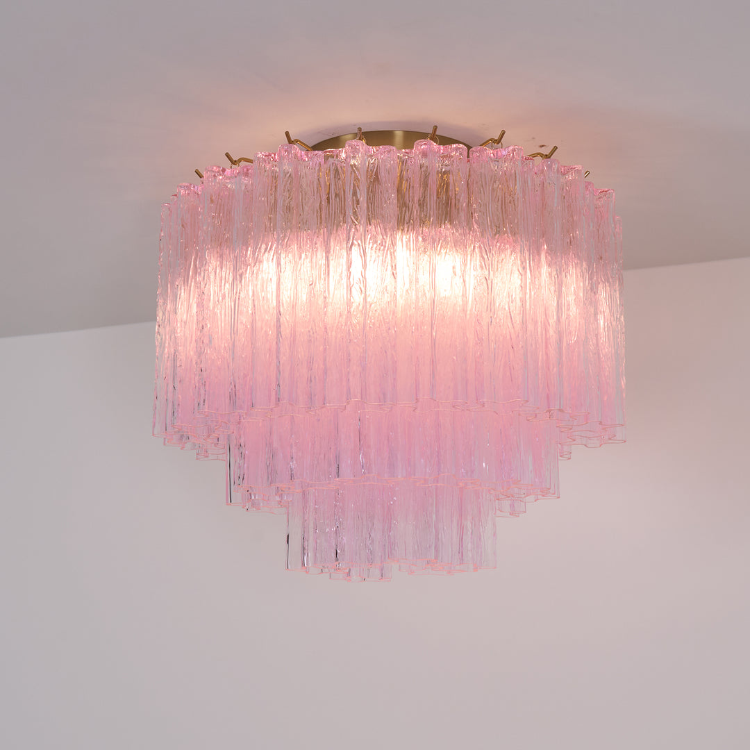 Murano Pink Glass Ceiling Light