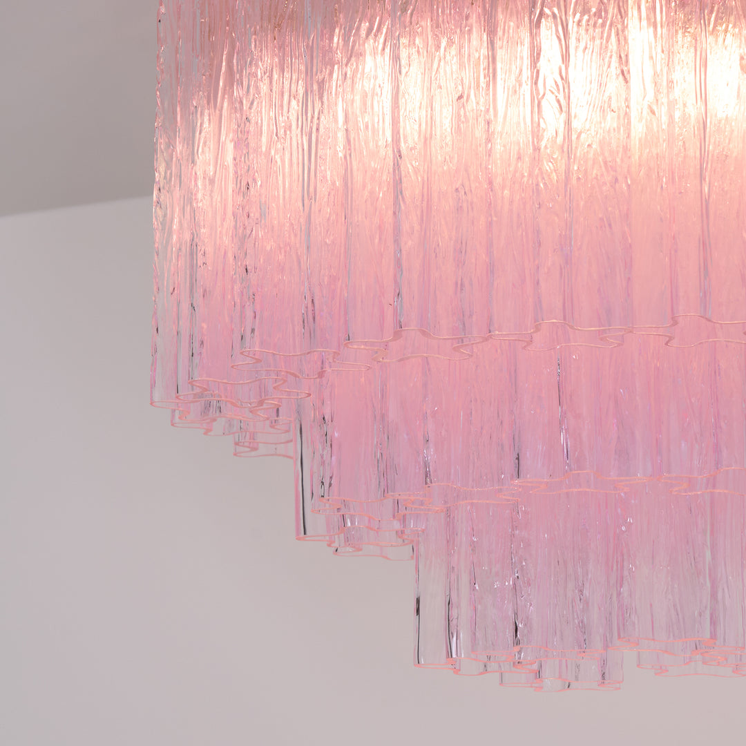 Murano Pink Glass Ceiling Light