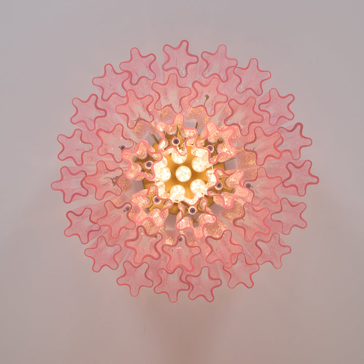 Murano Pink Glass Ceiling Light