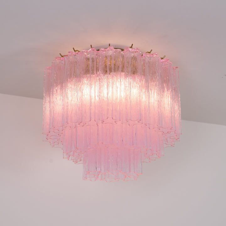 Murano Pink Glass Ceiling Light