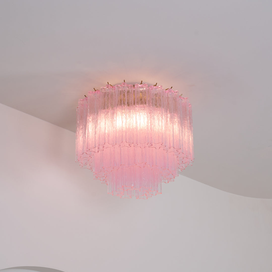 Murano Pink Glass Ceiling Light