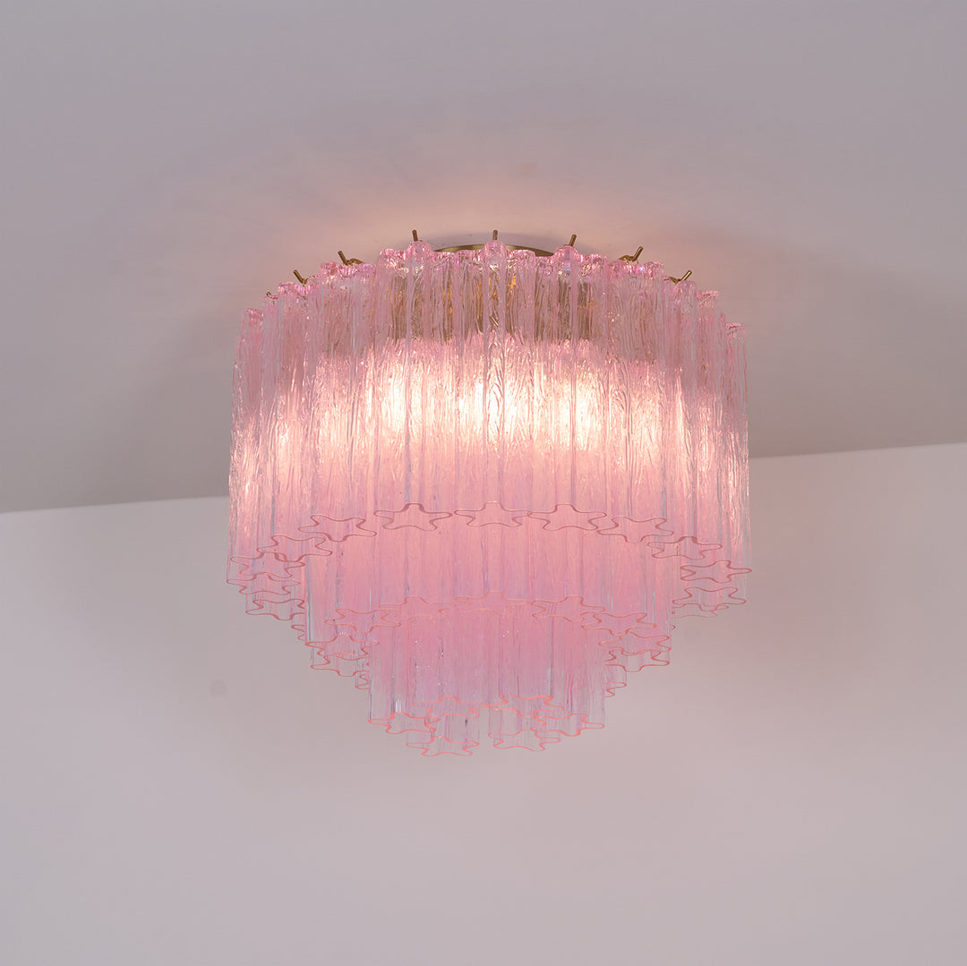 Murano Pink Glass Ceiling Light