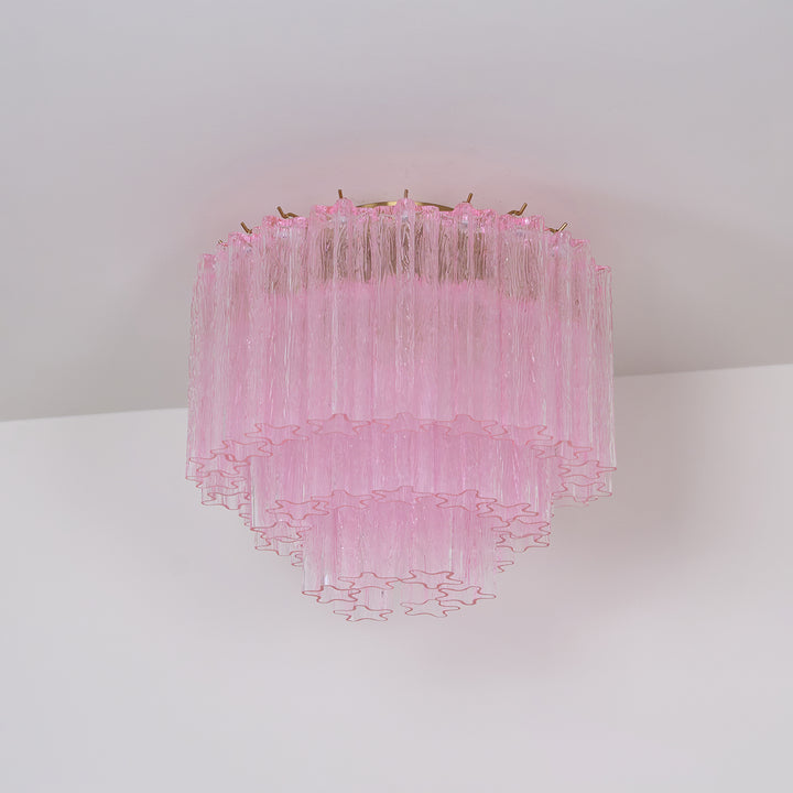 Murano Pink Glass Ceiling Light