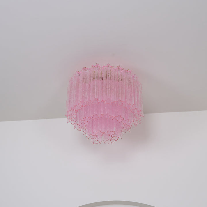 Murano Pink Glass Ceiling Light