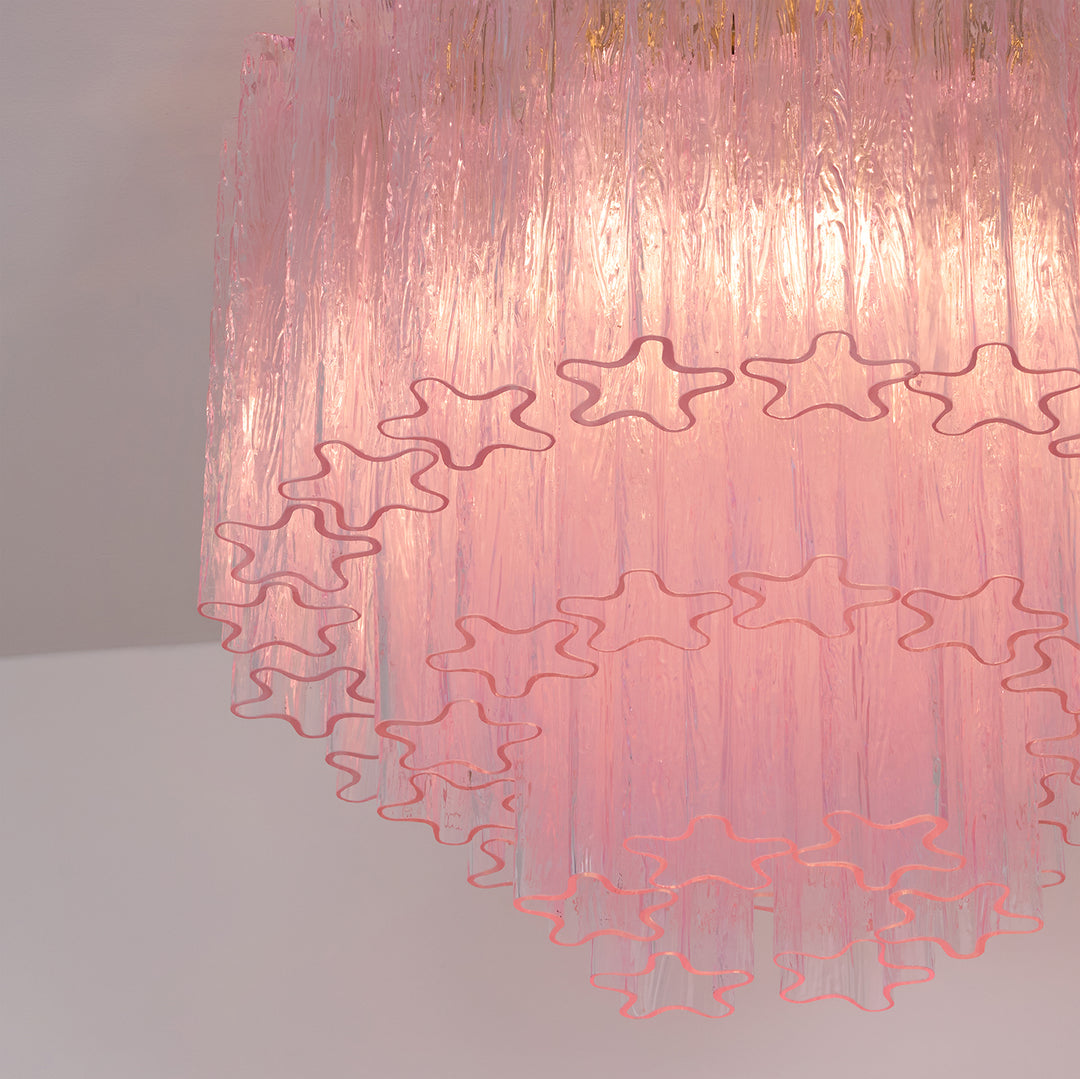 Murano Pink Glass Ceiling Light