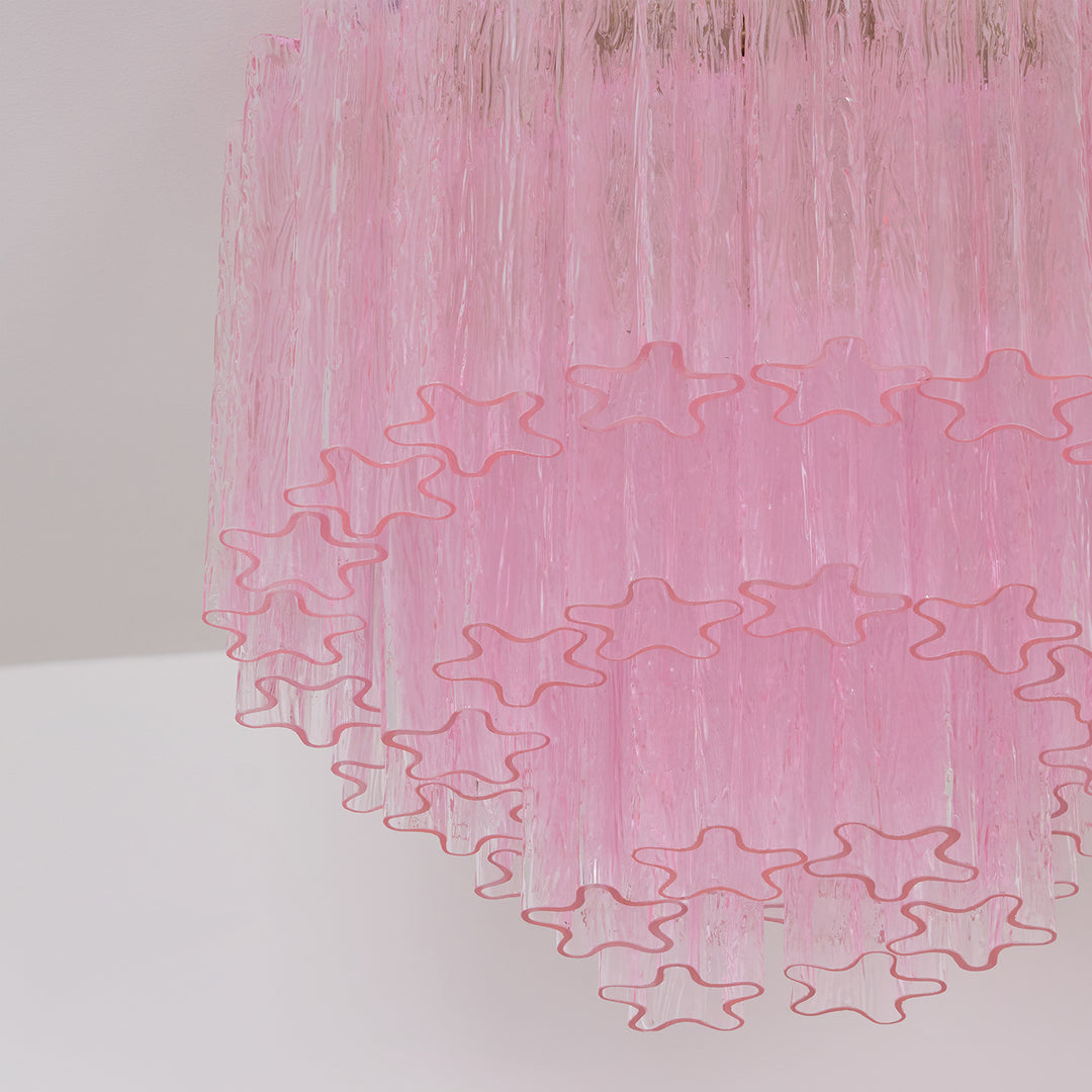 Murano Pink Glass Ceiling Light