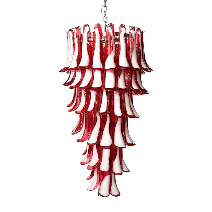 Murano Red Petals Spiral Chandelier - Vakkerlight