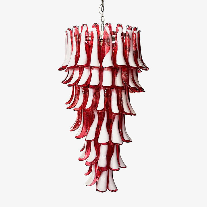 Murano Red Petals Spiral Chandelier - Vakkerlight