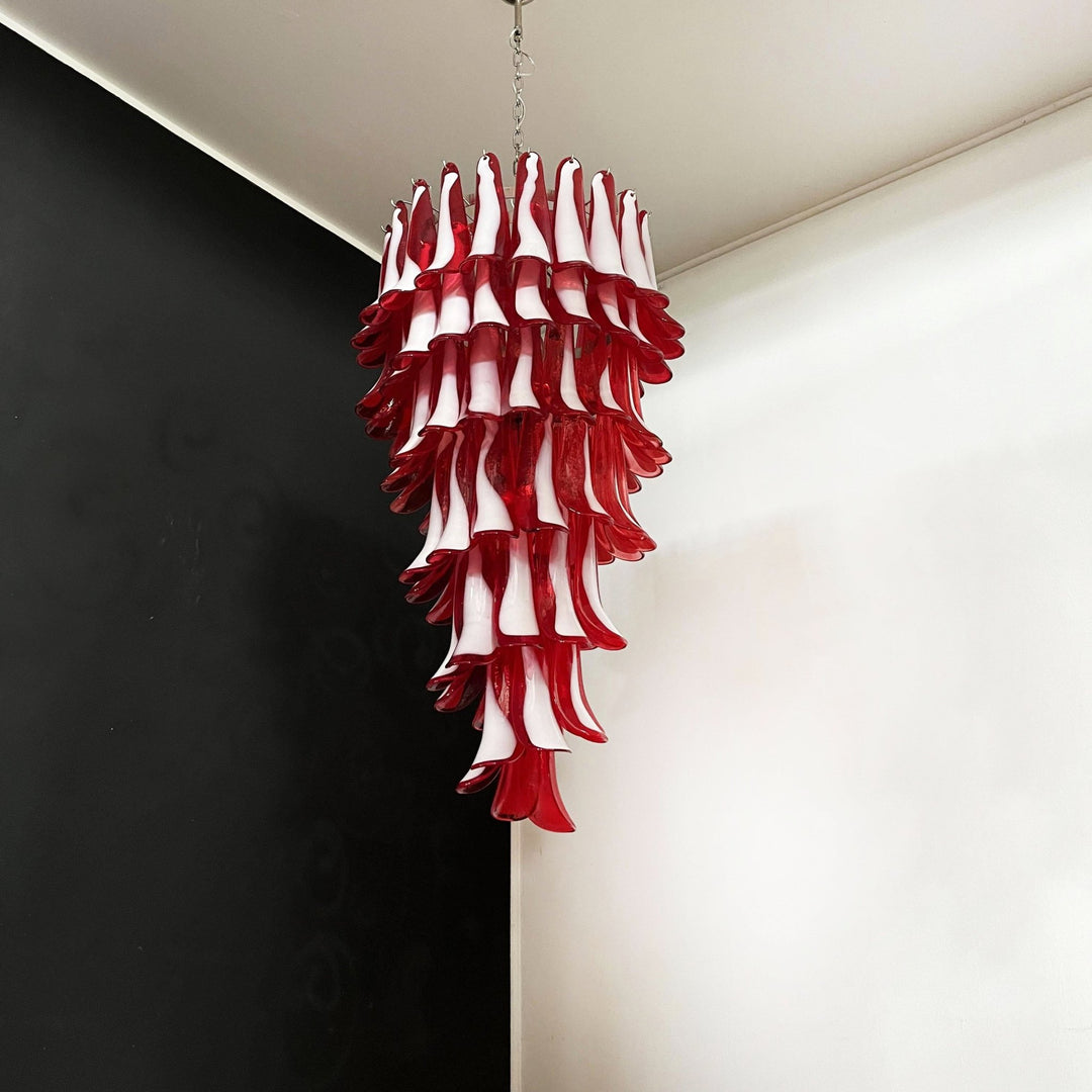 Murano Red Petals Spiral Chandelier - Vakkerlight