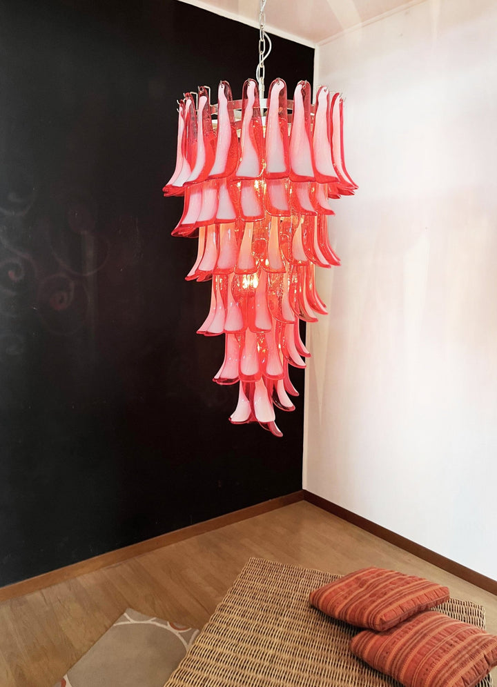 Murano Red Petals Spiral Chandelier - Vakkerlight