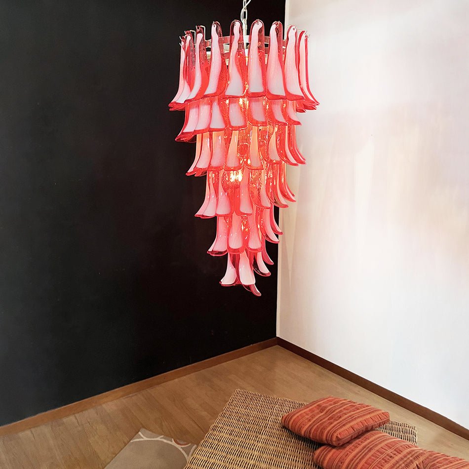 Murano Red Petals Spiral Chandelier - Vakkerlight