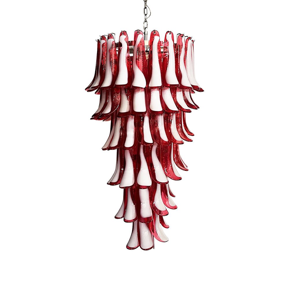 Murano Red Petals Spiral Chandelier - Vakkerlight