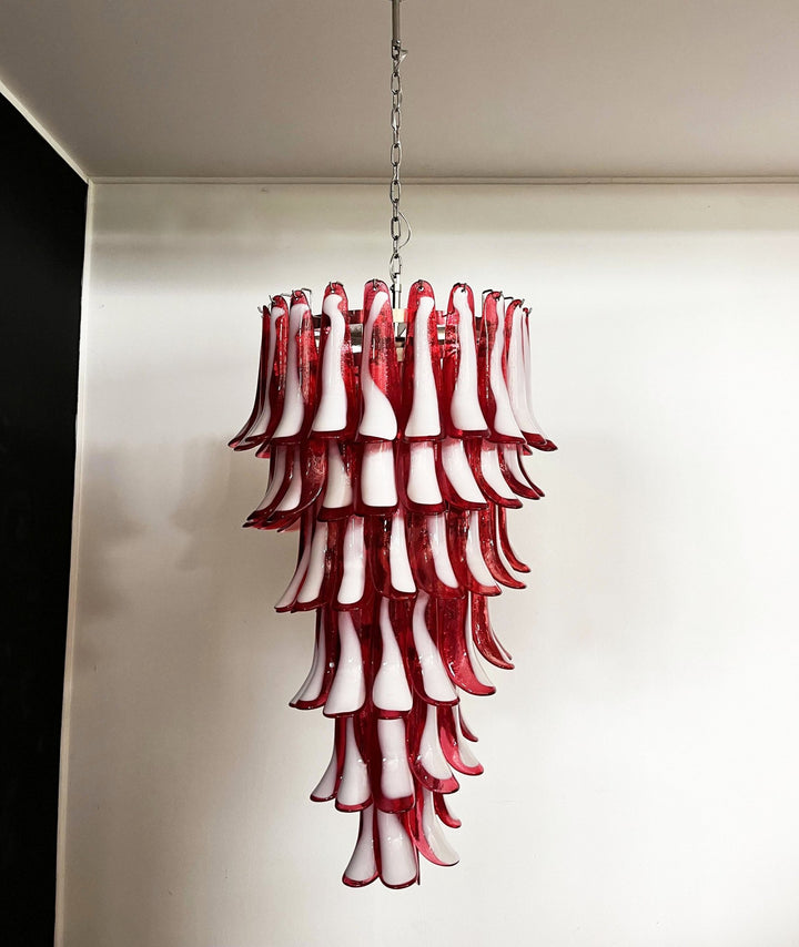 Murano Red Petals Spiral Chandelier - Vakkerlight