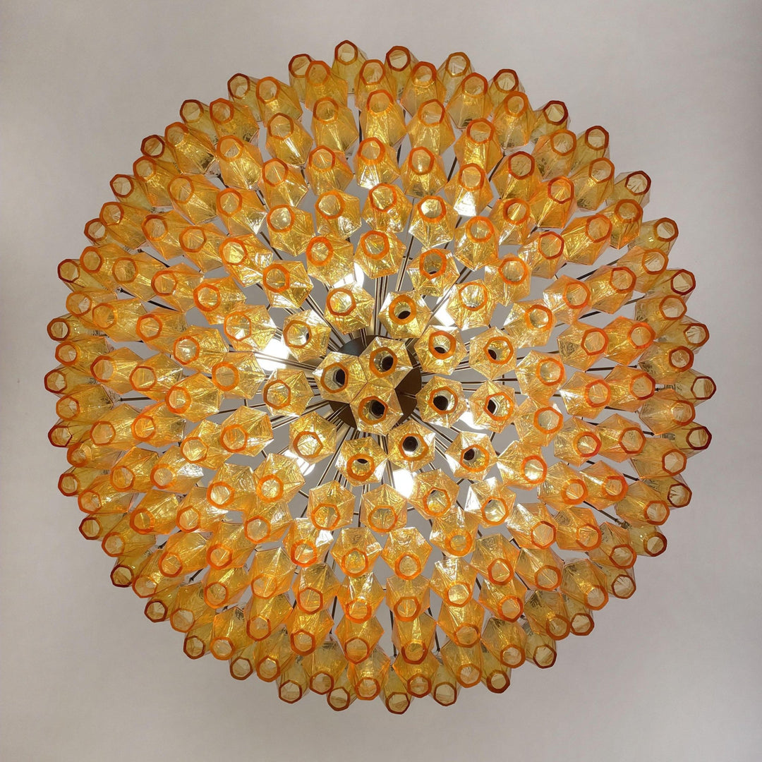 Murano Rhombus Amber Glass Chandelier - Vakkerlight