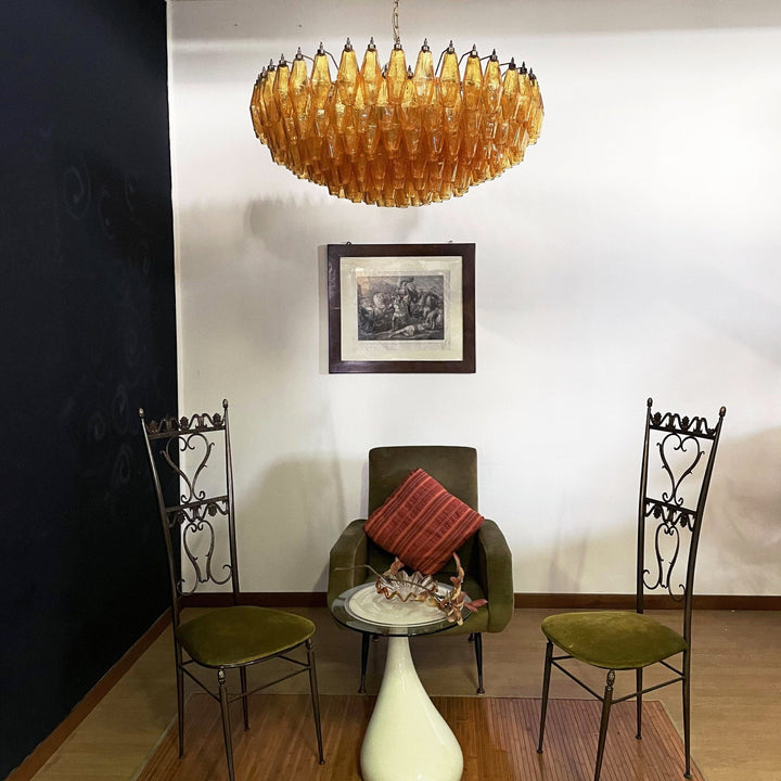 Murano Rhombus Amber Glass Chandelier - Vakkerlight