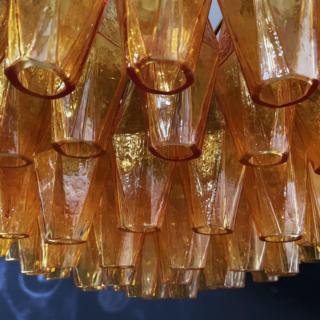 Murano Rhombus Amber Glass Chandelier - Vakkerlight