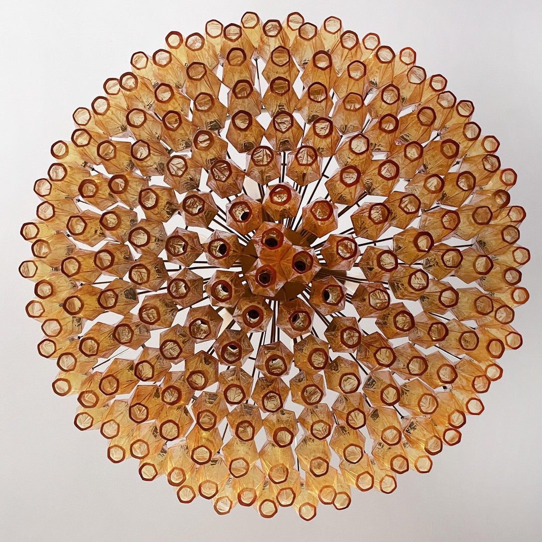 Murano Rhombus Amber Glass Chandelier - Vakkerlight