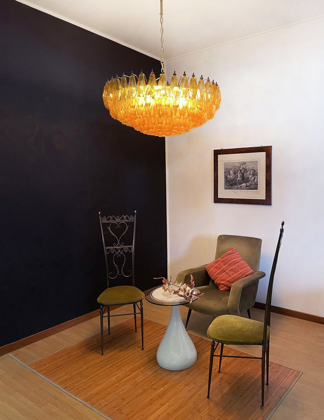 Murano Rhombus Amber Glass Chandelier - Vakkerlight