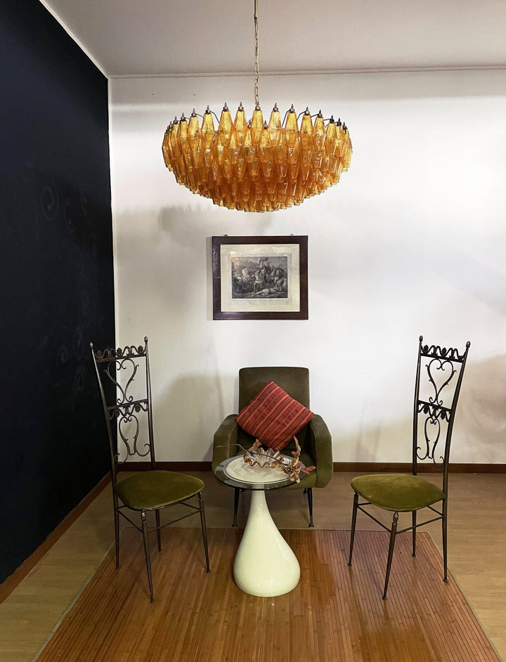 Murano Rhombus Amber Glass Chandelier - Vakkerlight