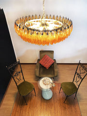 Murano Rhombus Amber Glass Chandelier