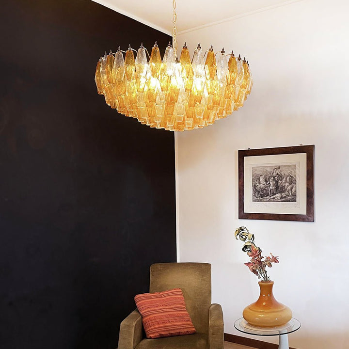 Murano Rhombus Amber Glass Chandelier - Vakkerlight