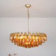 Murano Rhombus Amber Glass Chandelier