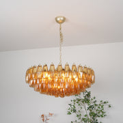 Murano Rhombus Amber Glass Chandelier